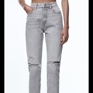 Zara ripped mom fit jeans